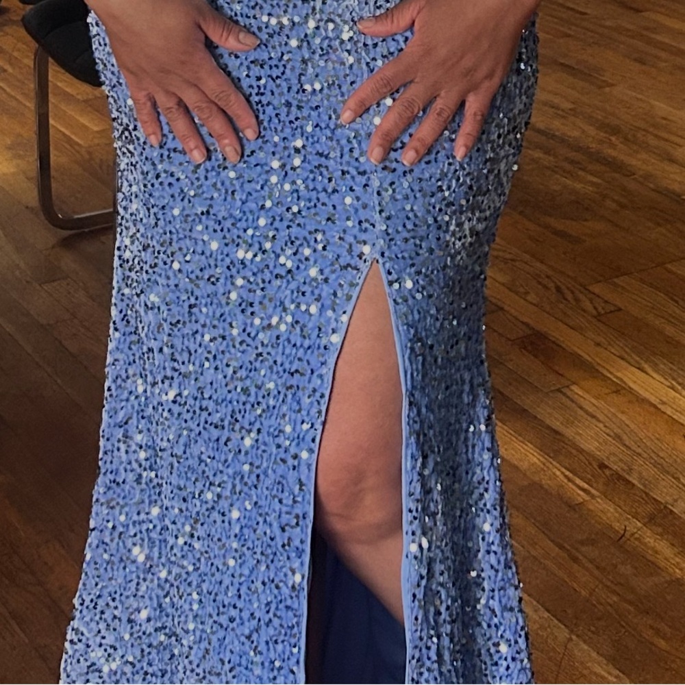 Brand new Stunning Blue Sequin Gown - Picture 5 of 5